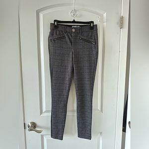 Plaid leggings faux pants